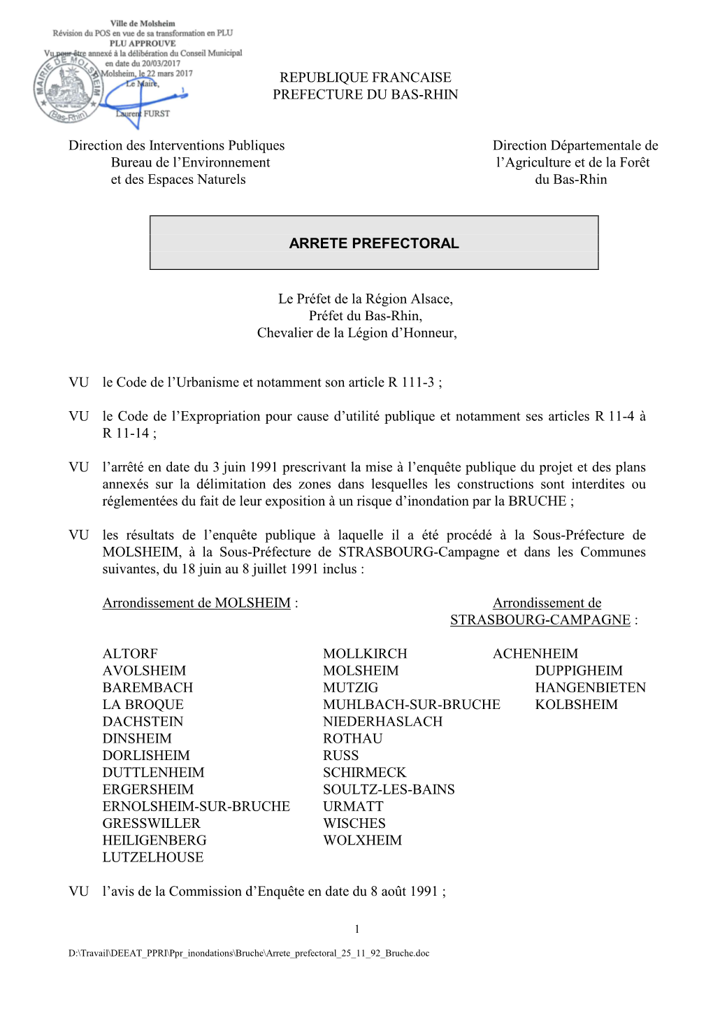 Republique Francaise Prefecture Du Bas