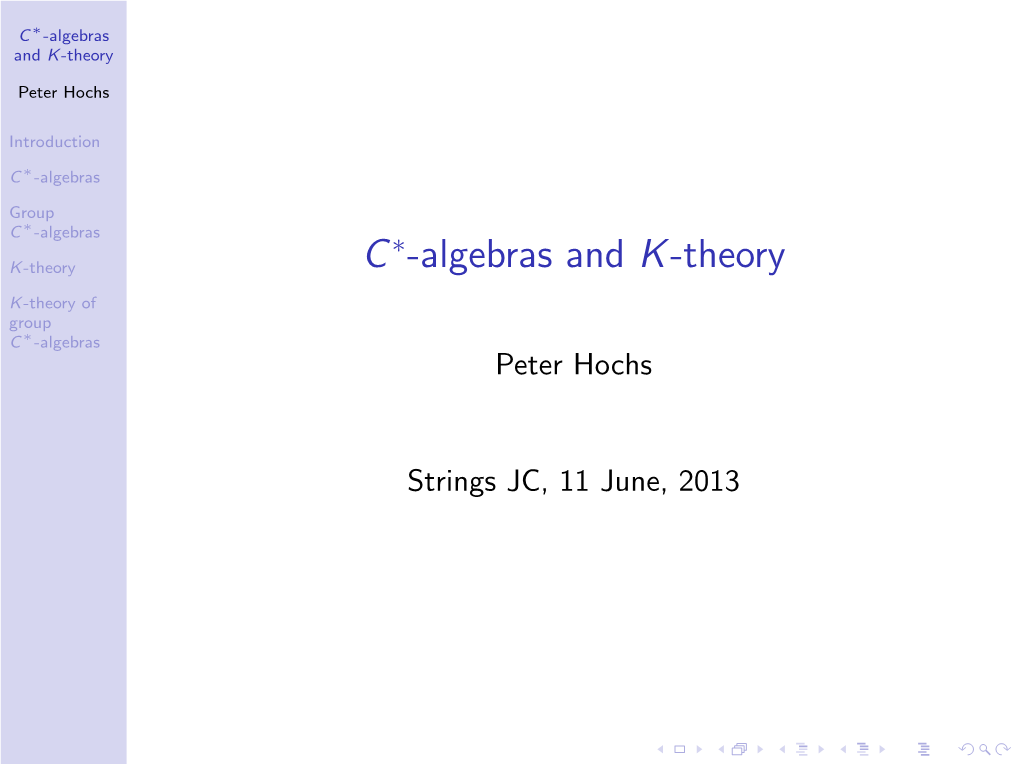 C*-Algebras and K-Theory