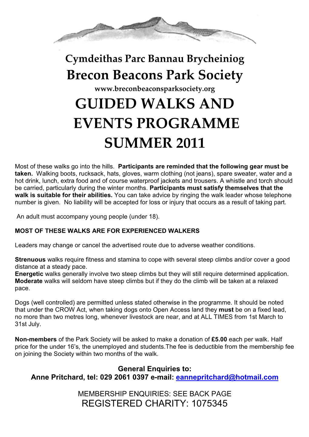 Guided Walks and Events Programme Summer 2011