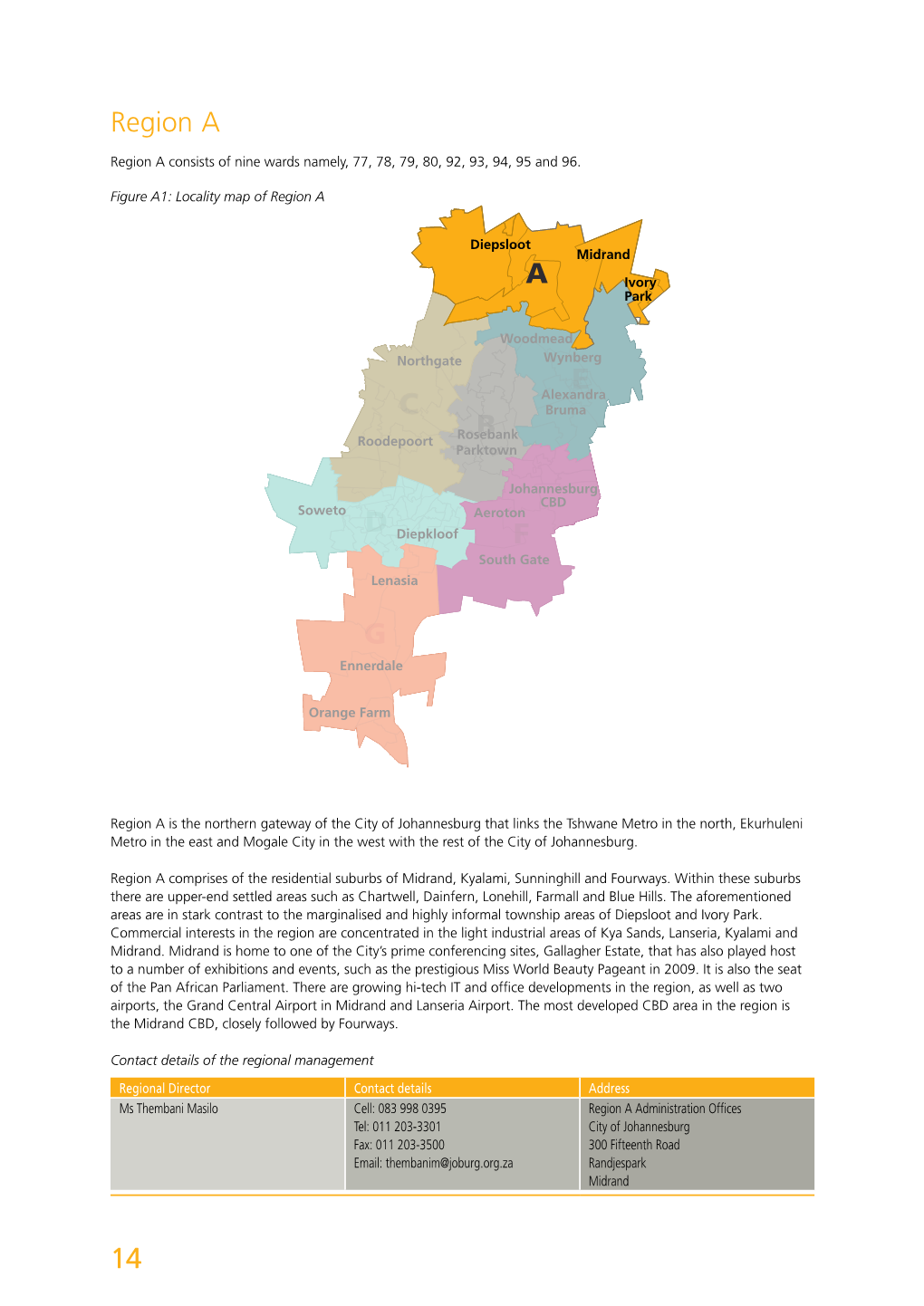 GT001 City of Johannesburg Adopted Budget 2010-11 Regions