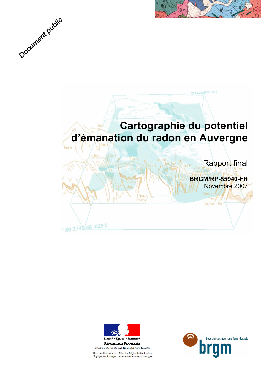 Cartographie Du Potentiel D'émanation Du Radon En Auvergne