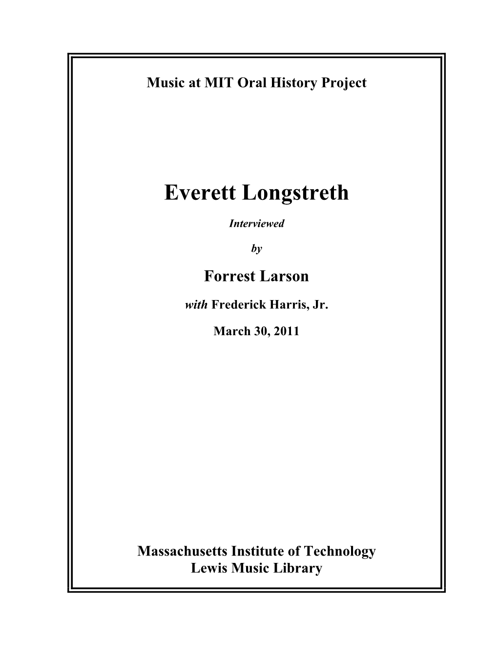 Everett Longstreth