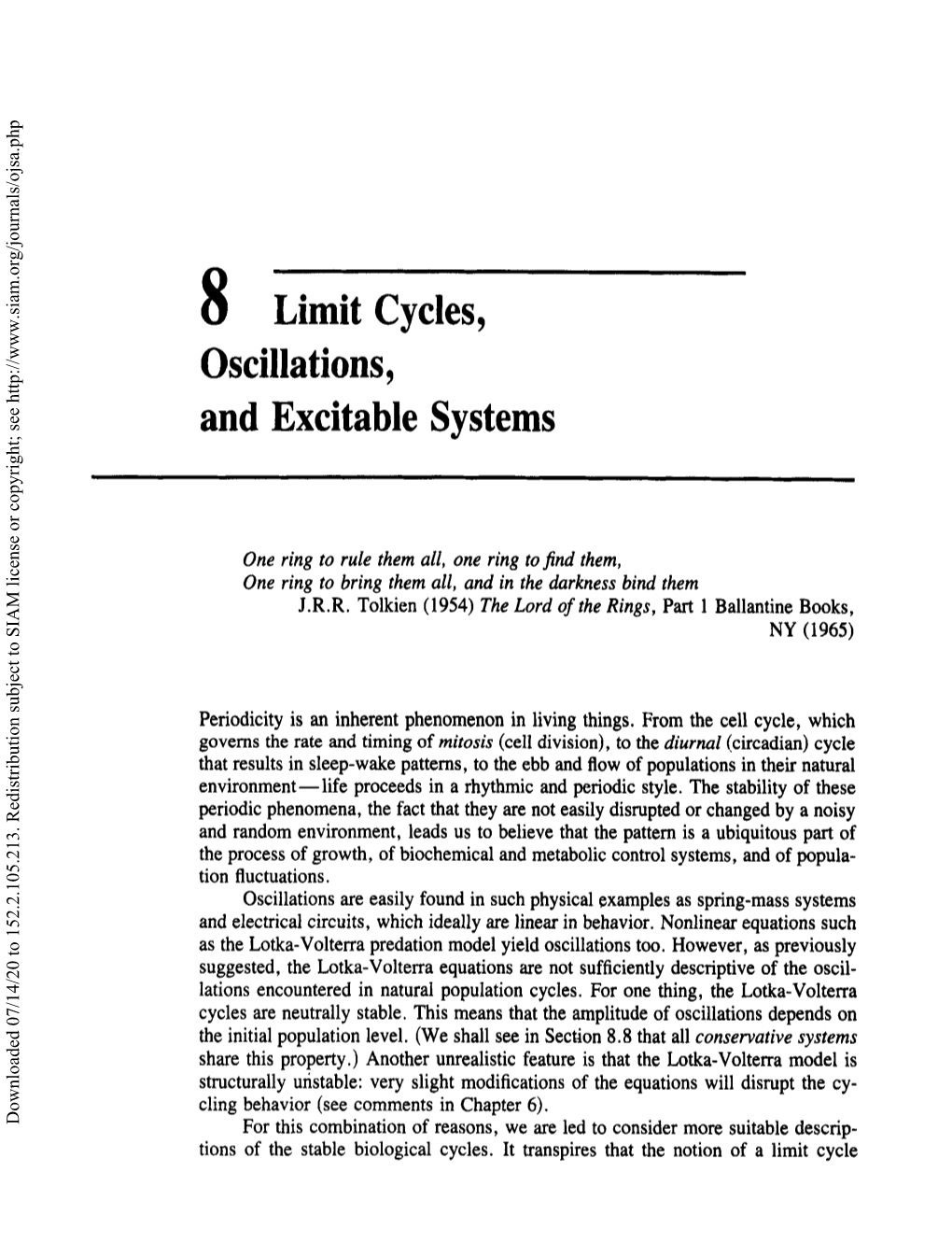 Limit Cycles, Oscillations, and Excitable Systems