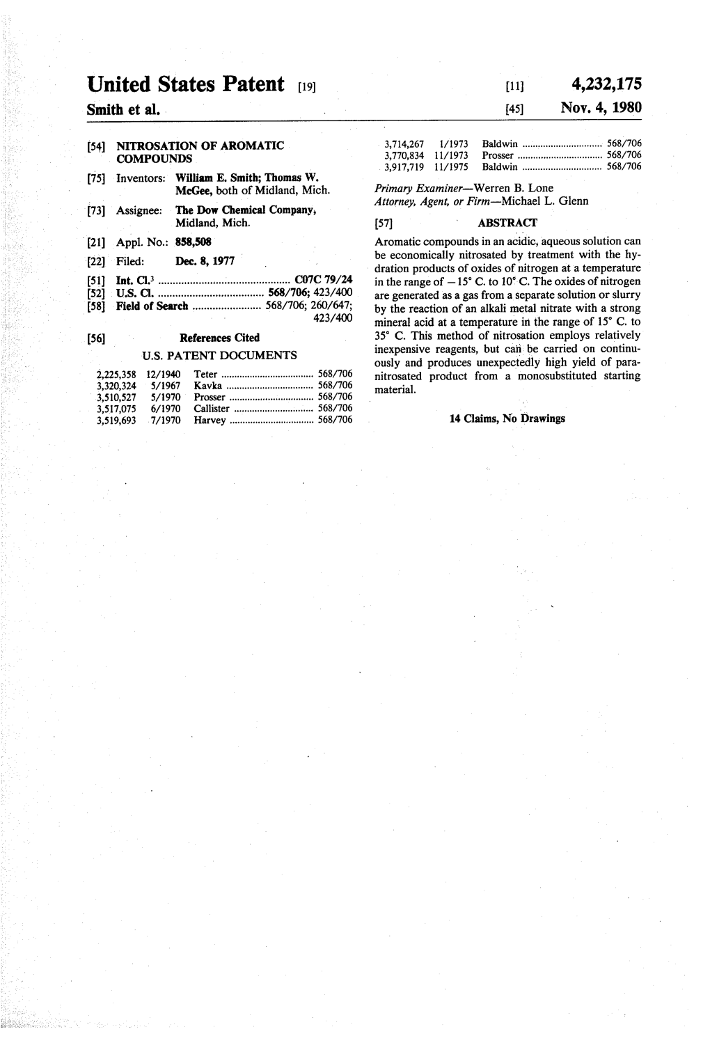 United States Patent (19) 11 4,232,175 Smith Et Al