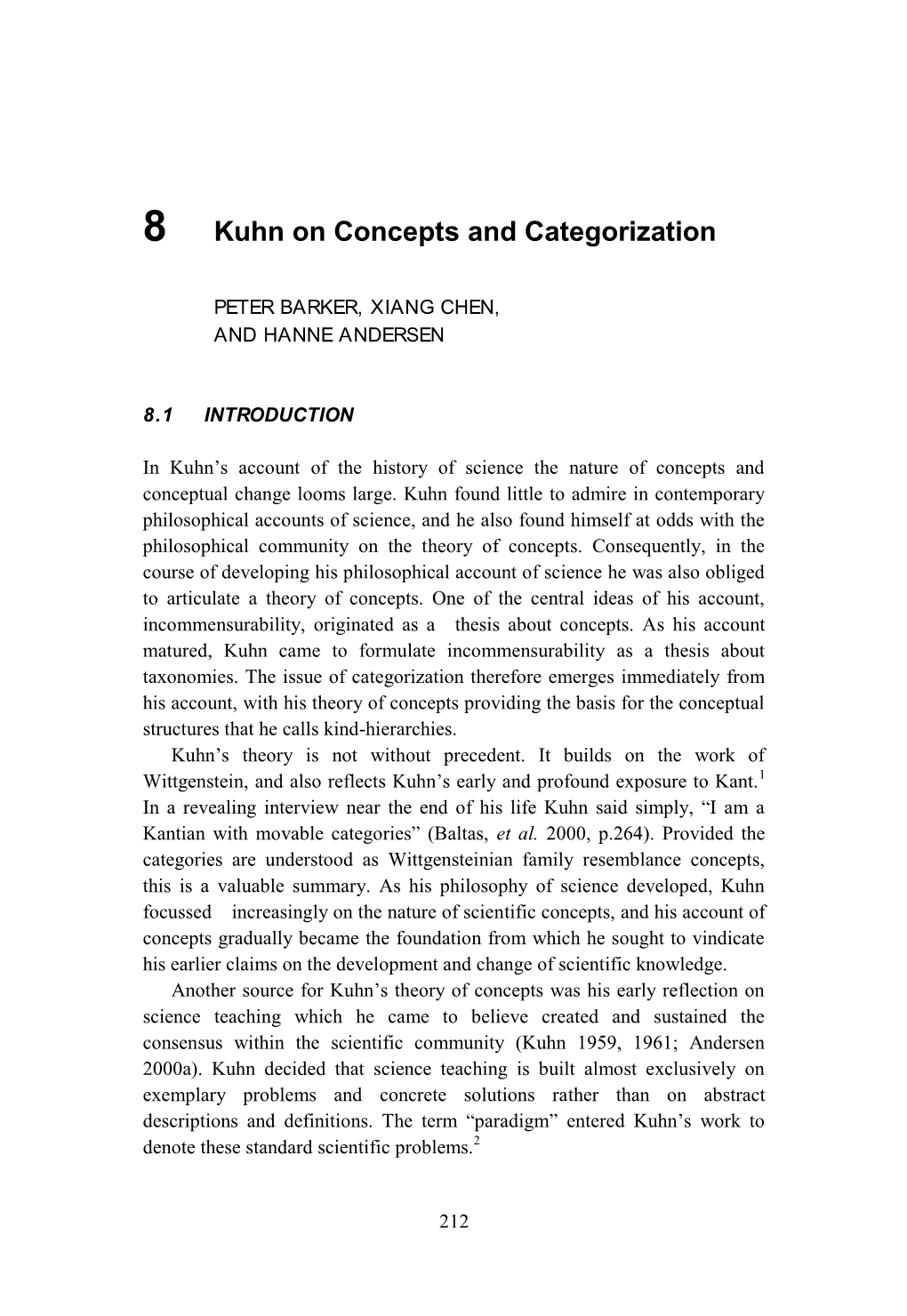 8 Kuhn on Concepts and Categorization