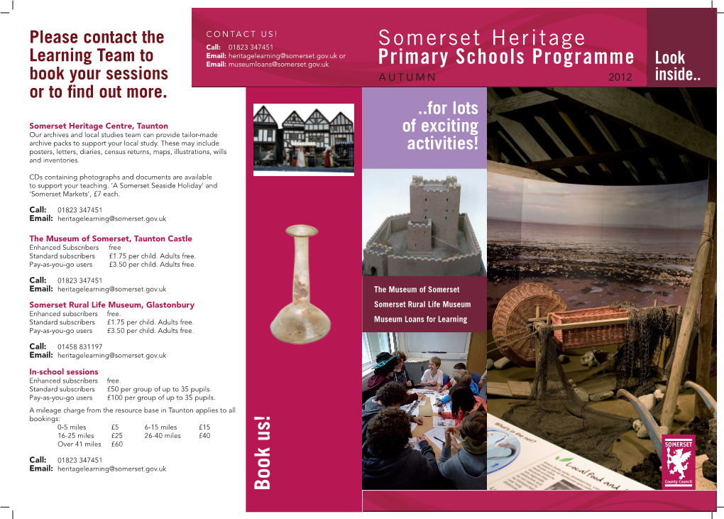 Book Us! Somerset Heritage Primary Schools Programme
