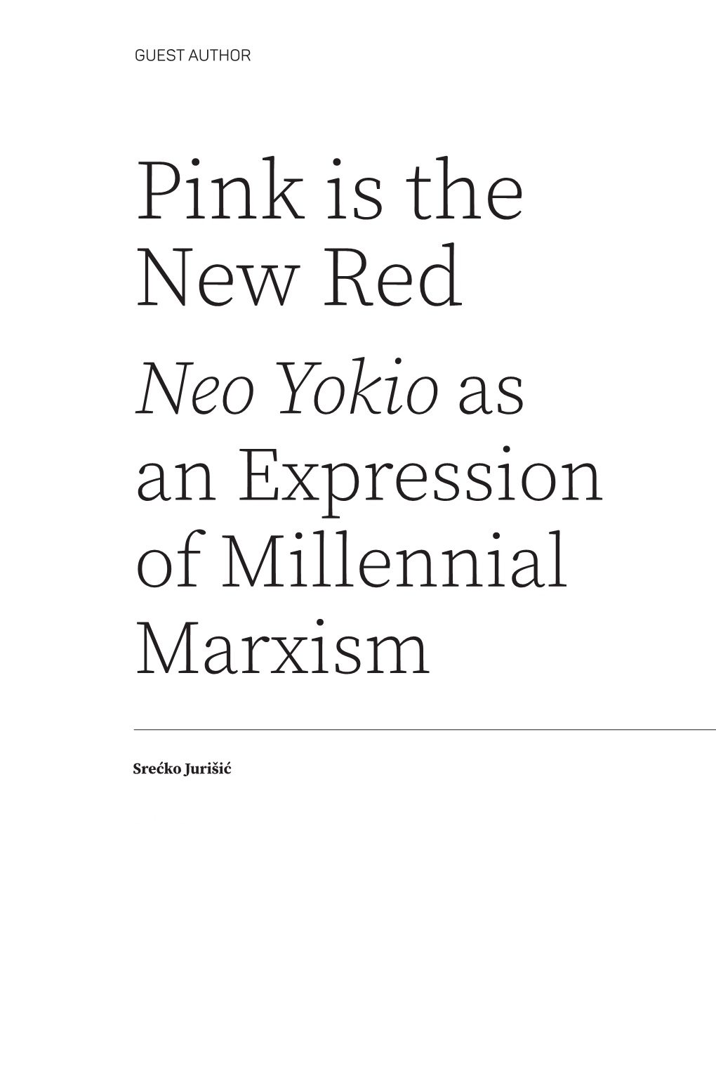 Neo Yokio As an Expression of Millennial Marxism