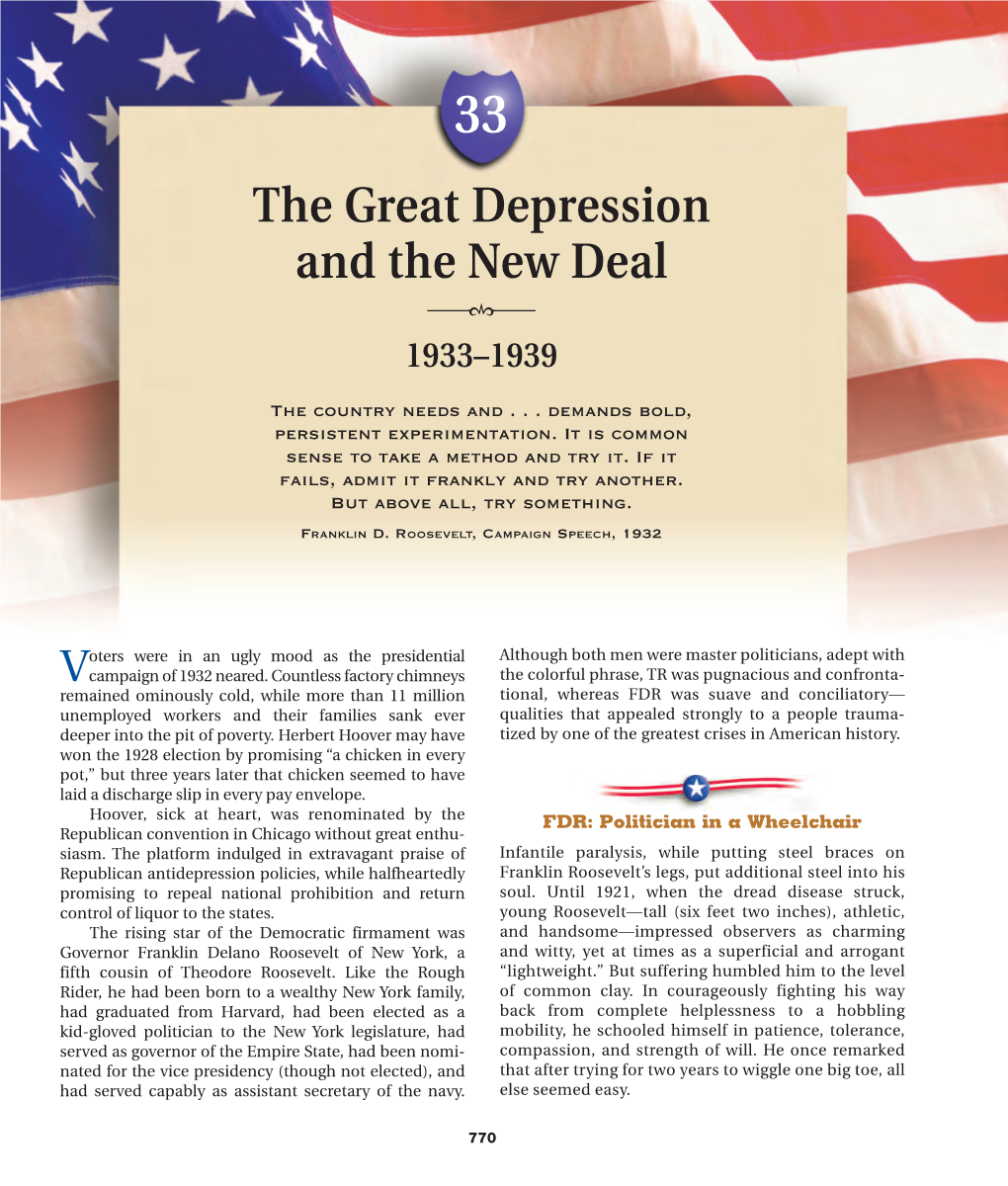 The Great Depression and the New Deal ��� 1933–1939