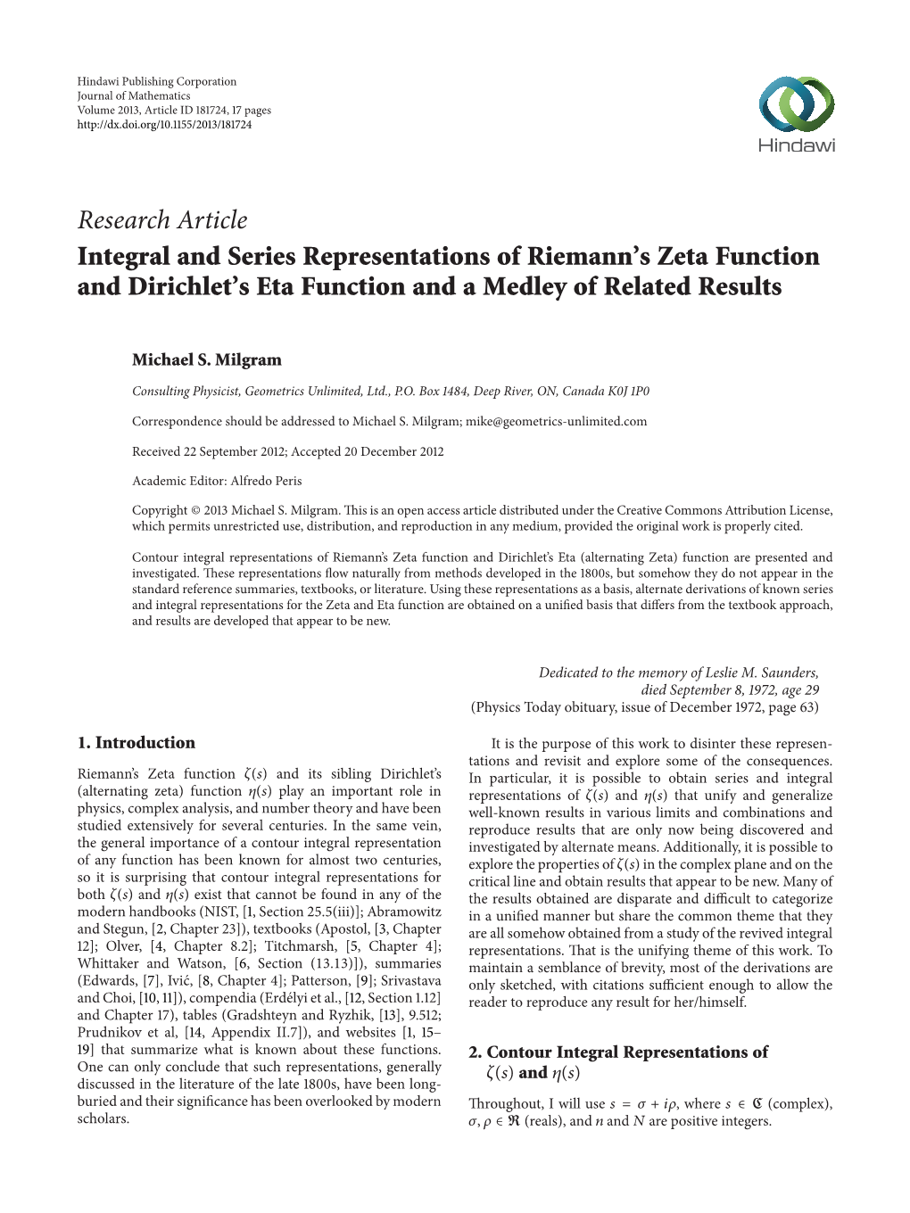 Integral and Series Representations of Riemann's Zeta Function And