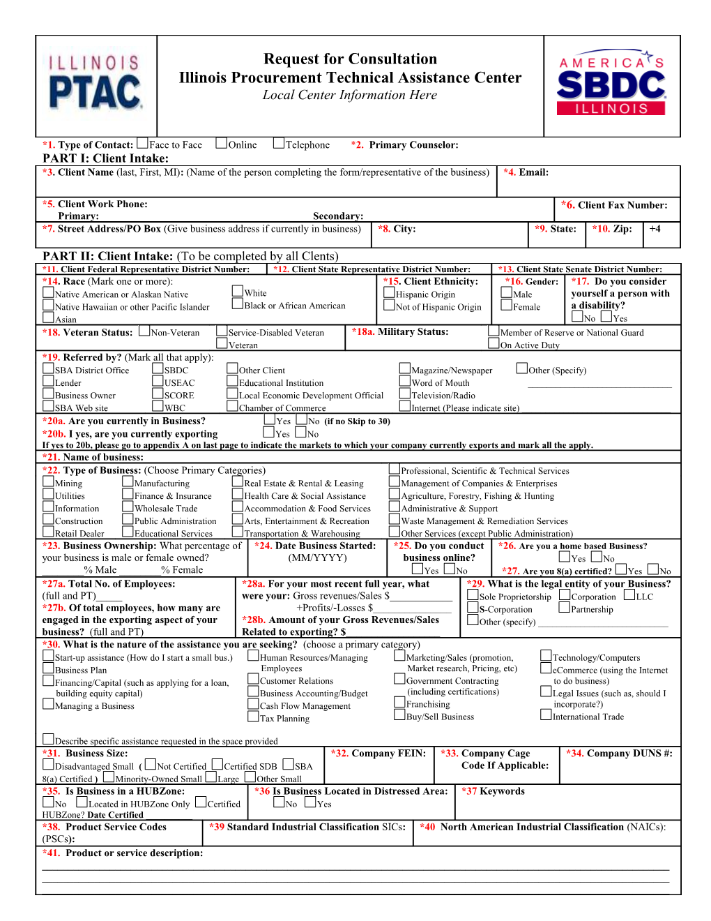 PTAC Request For Consultation Form