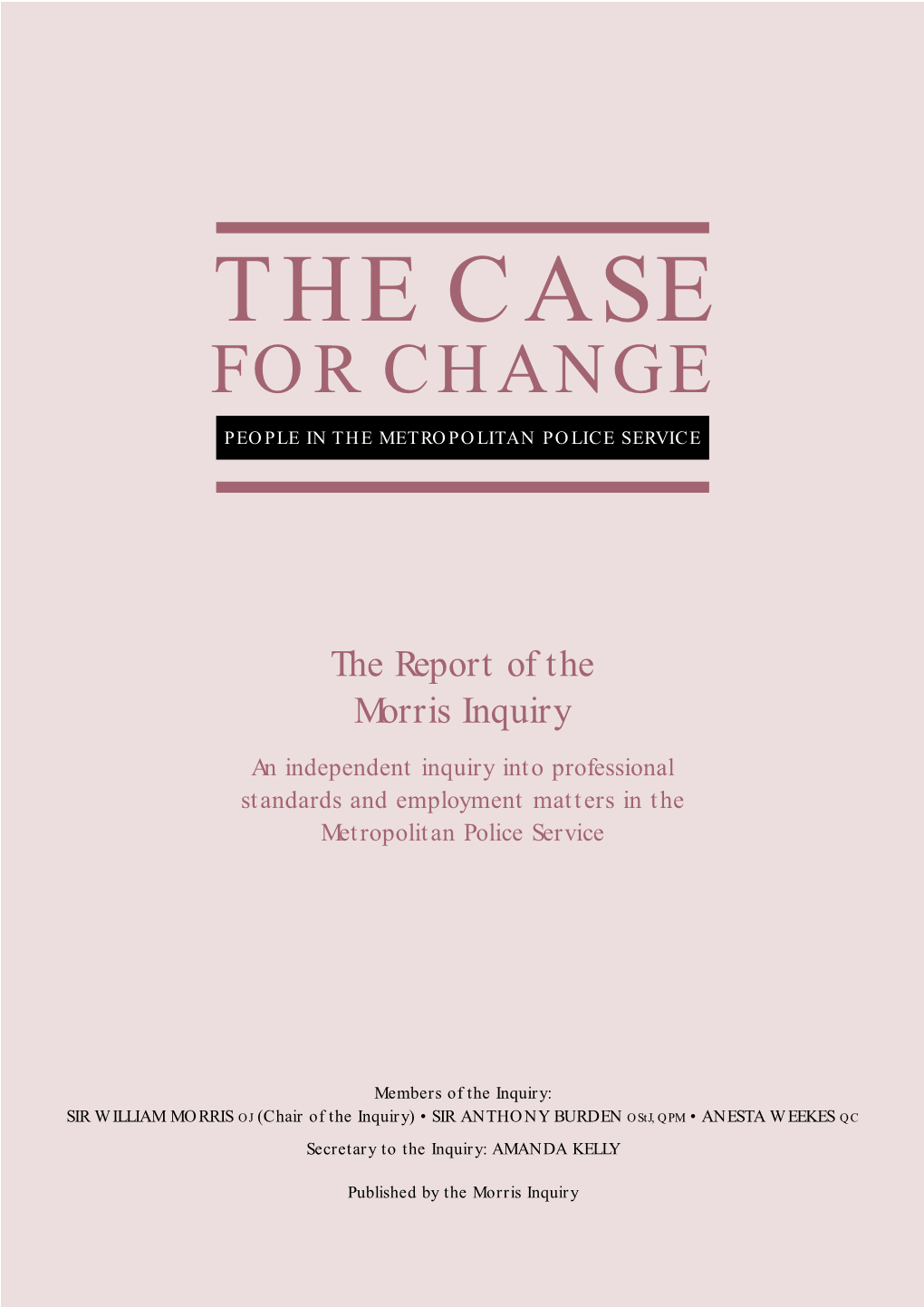 Final Report of the Morris Inquiry: the Case for Change