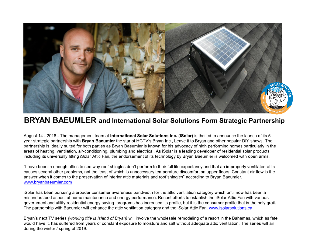 The Management Team at International Solar Solutions Is Thrilled To