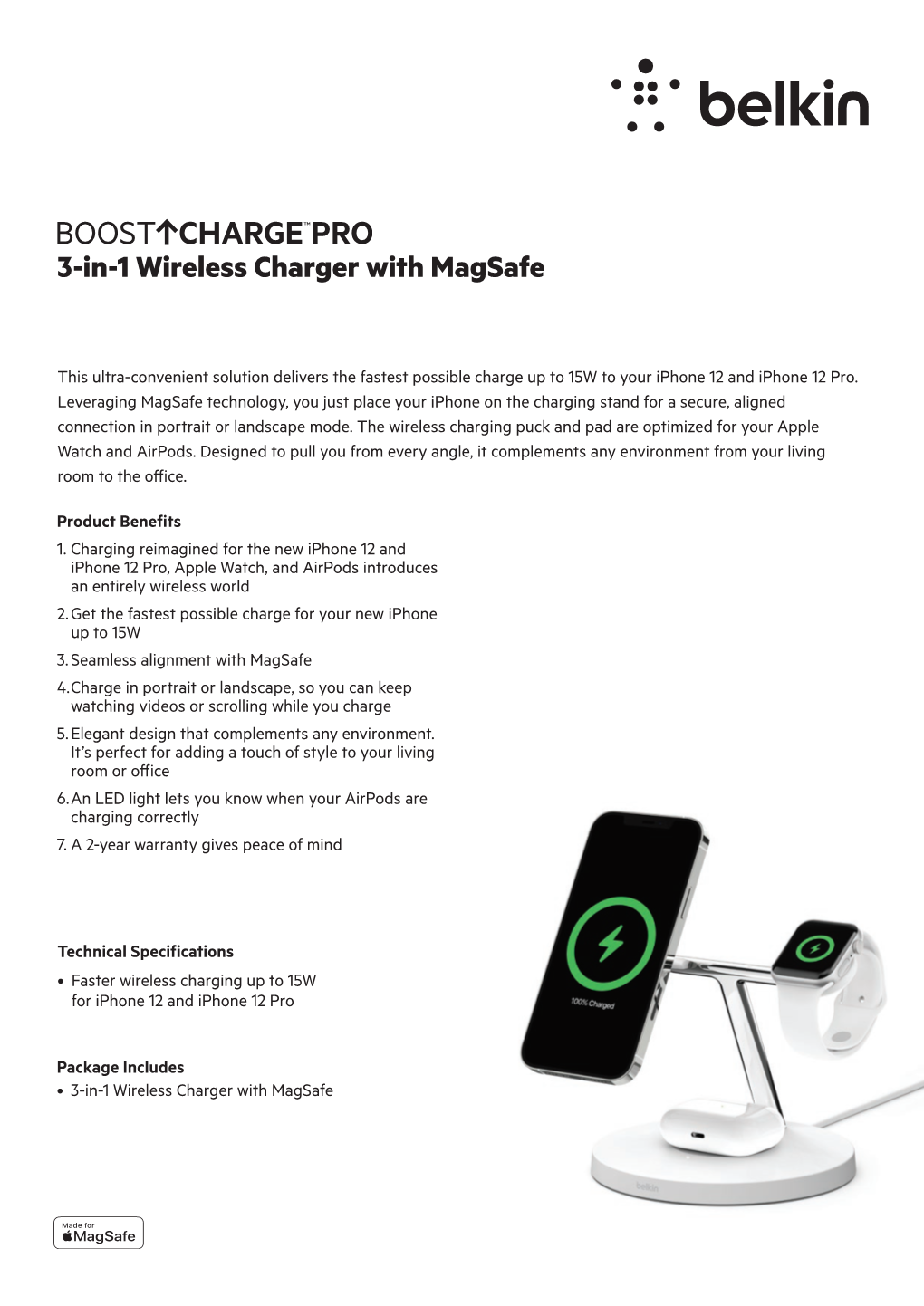 3-In-1 Wireless Charger with Magsafe