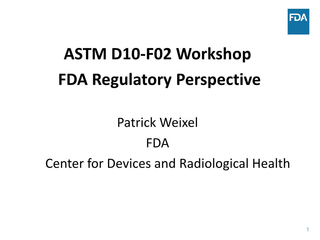 FDA Perspective