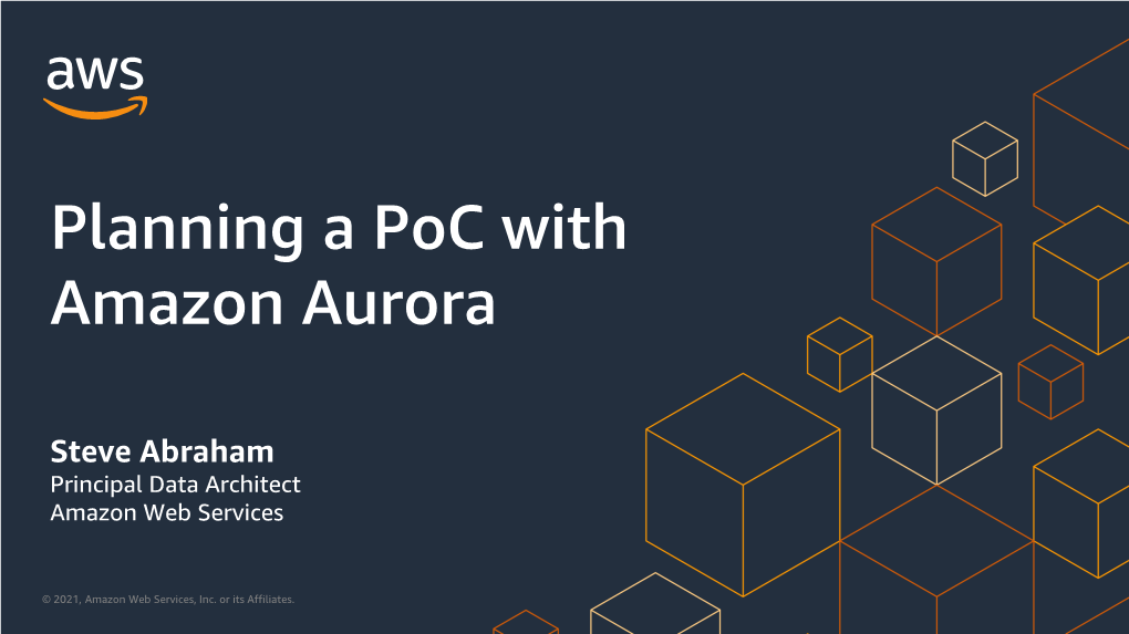 Planning a Poc with Amazon Aurora
