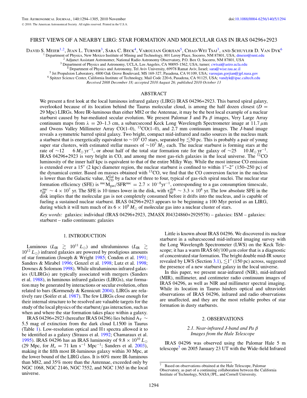 First Views of a Nearby Lirg: Star Formation and Molecular Gas in Iras 04296+2923