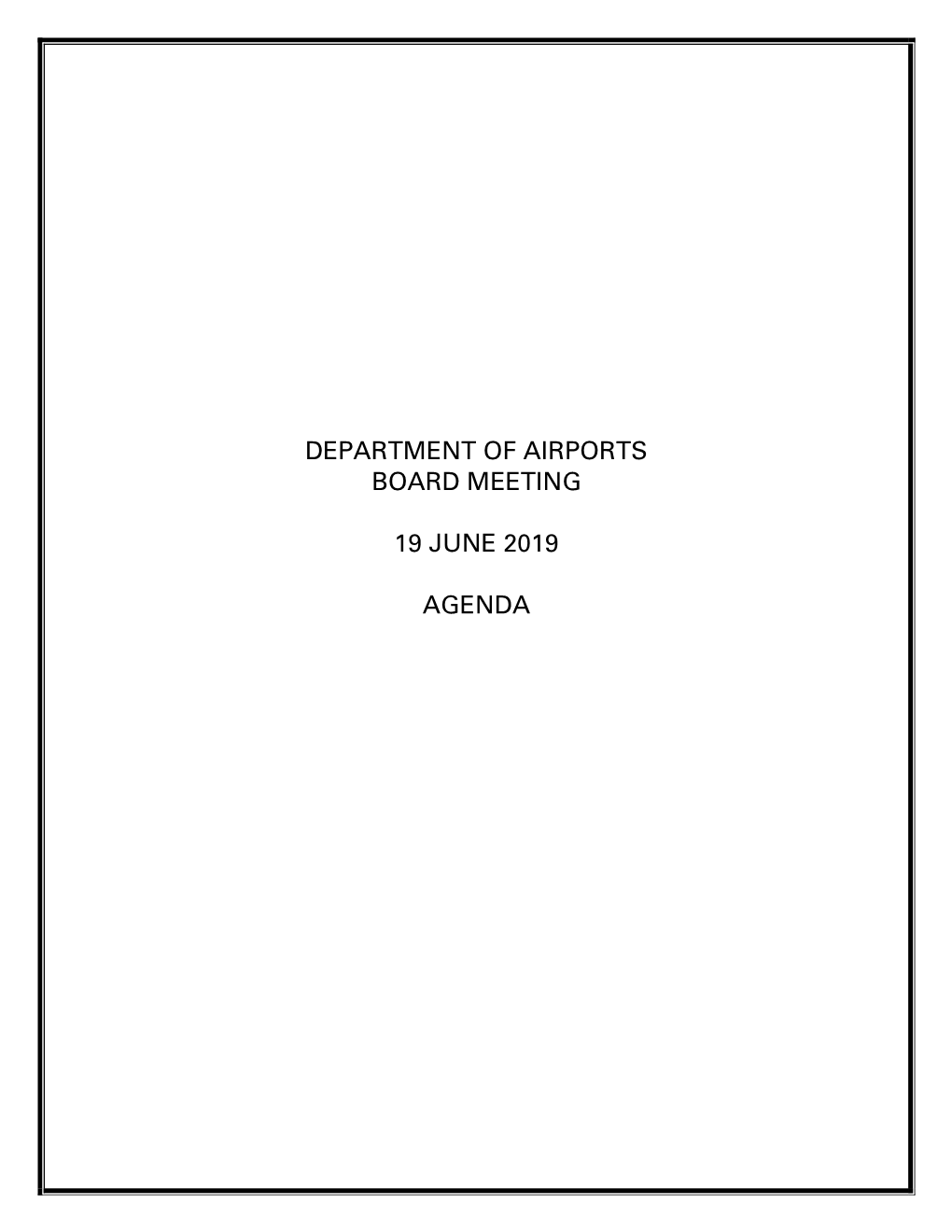 Department of Airports Board Meeting