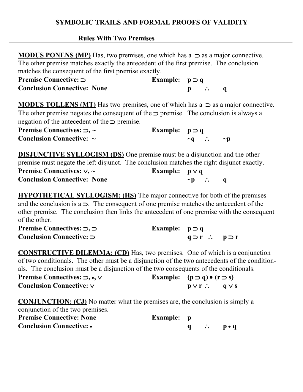 Symbolic Trails and Formal Proof's of Validity