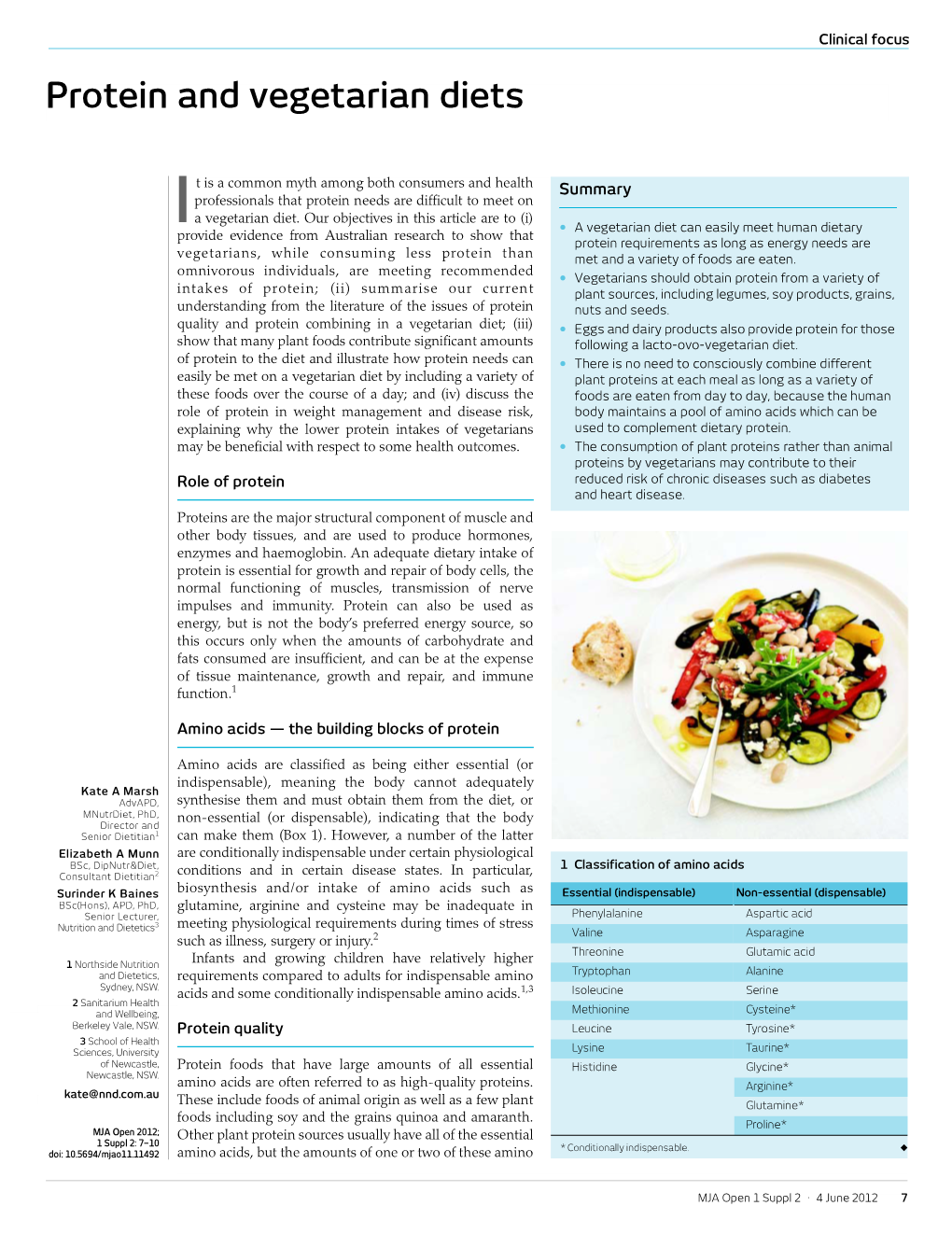 Protein and Vegetarian Diets