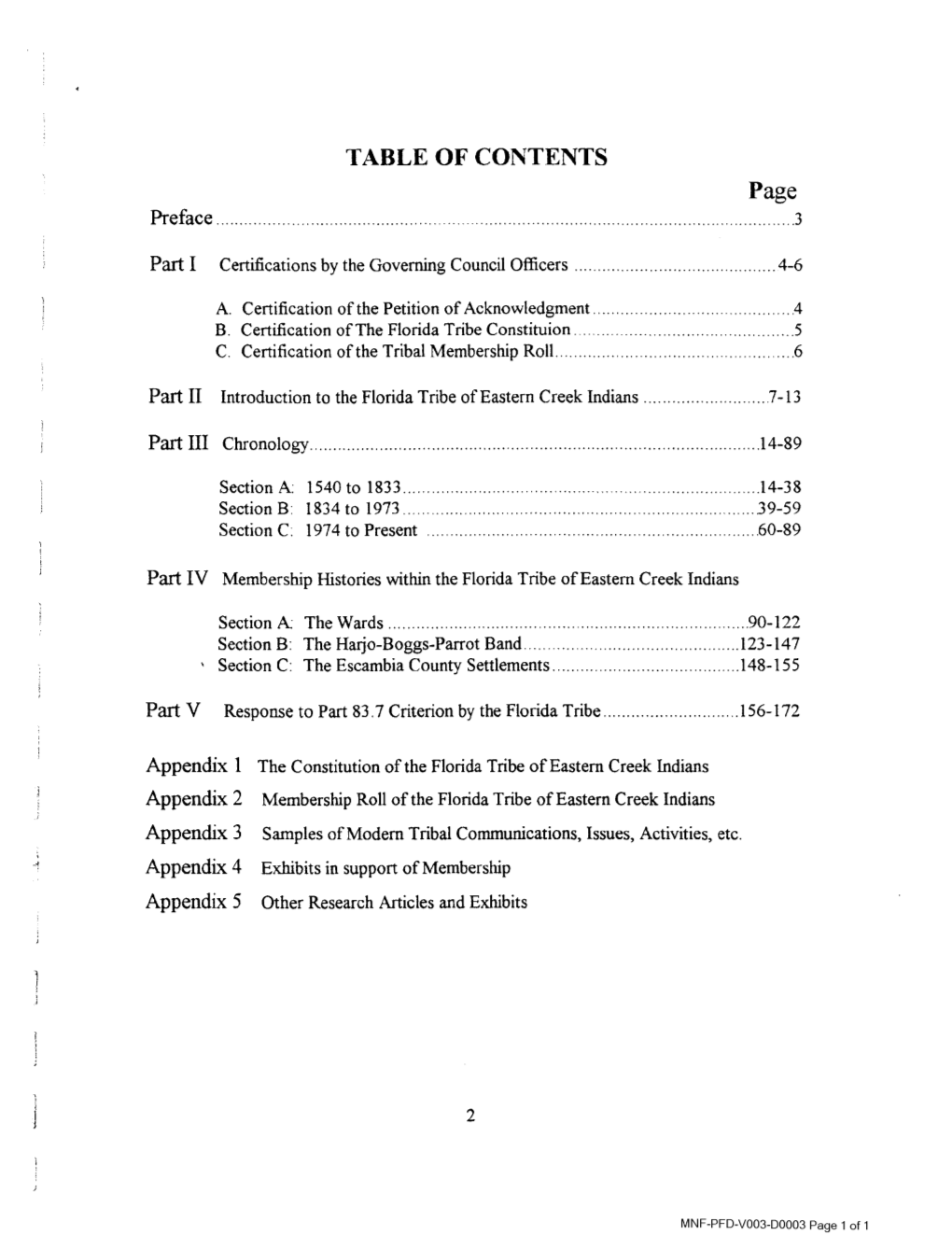 TABLE of CONTENTS Page Preface