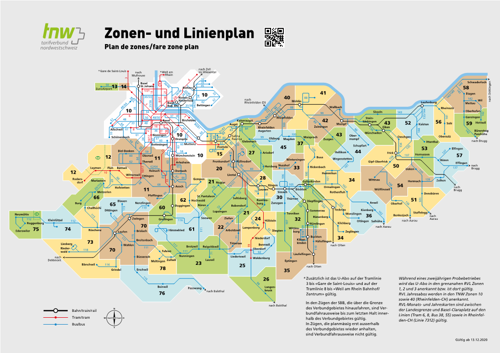 Zonen- Und Linienplan Plan De Zones/Fare Zone Plan