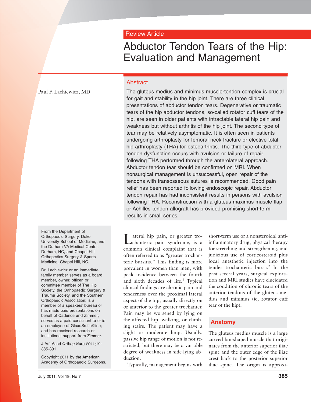 Abductor Tendon Tears Of The Hip Evaluation And Management Docslib 3309