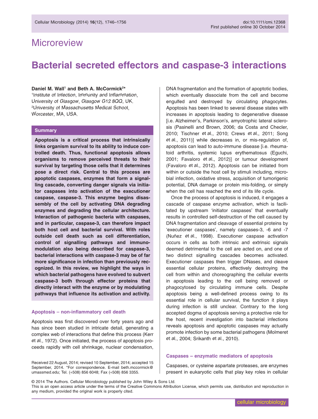Bacterial Secreted Effectors and Caspase3 Interactions
