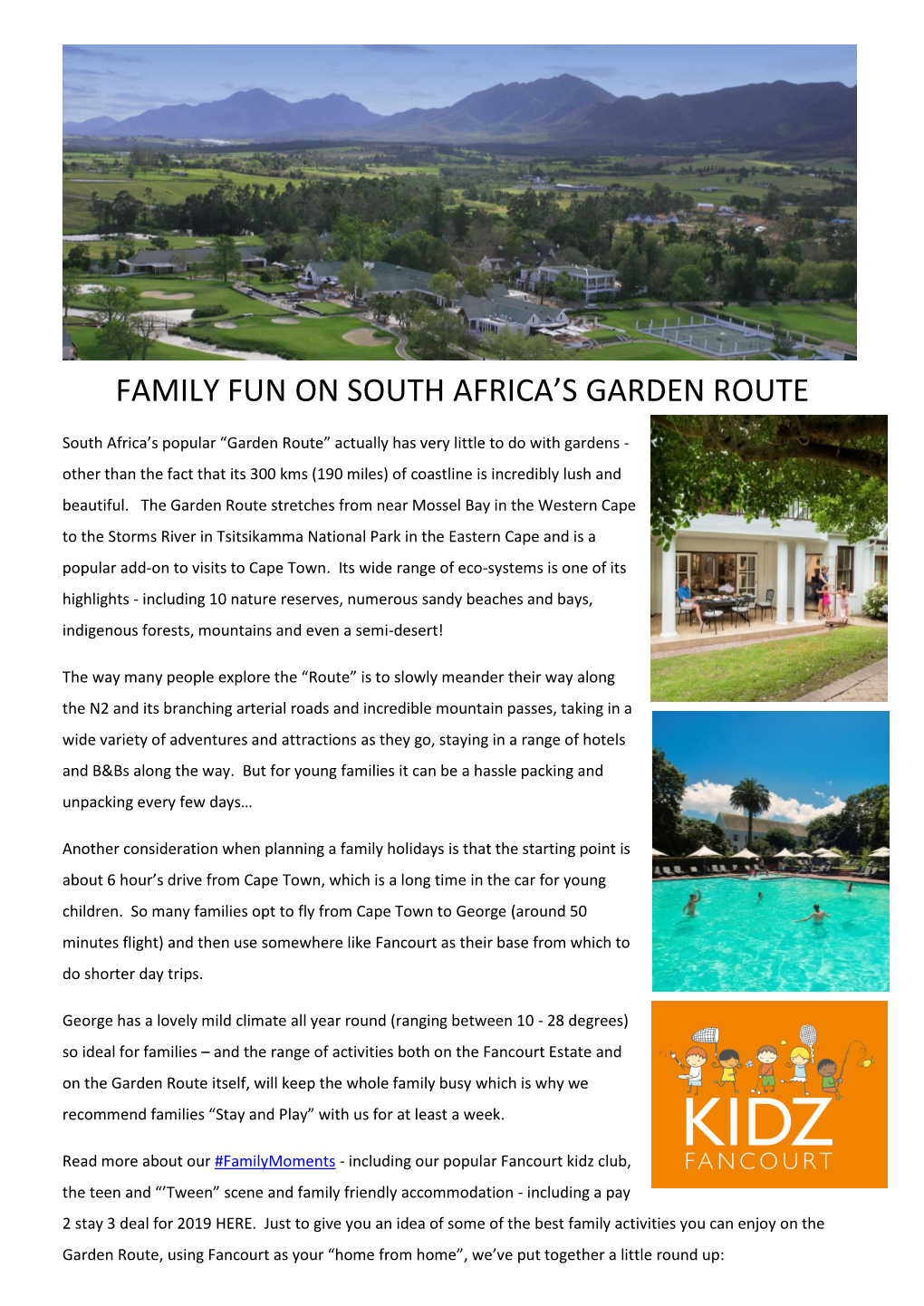 Family Fun on South Africa's Garden Route