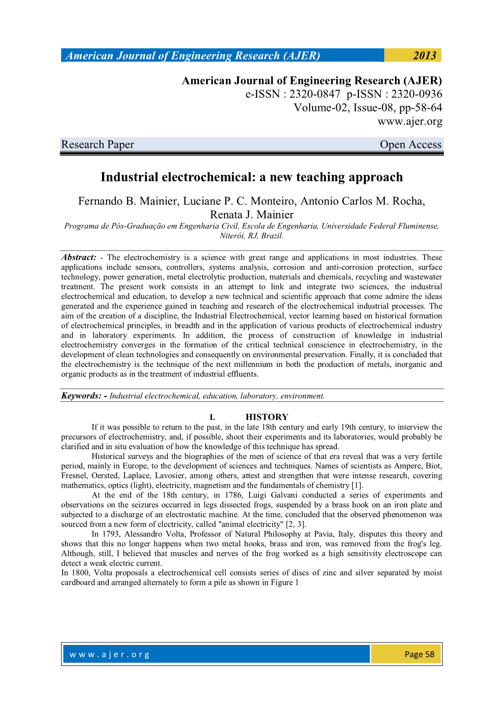 Industrial Electrochemical: a New Teaching Approach