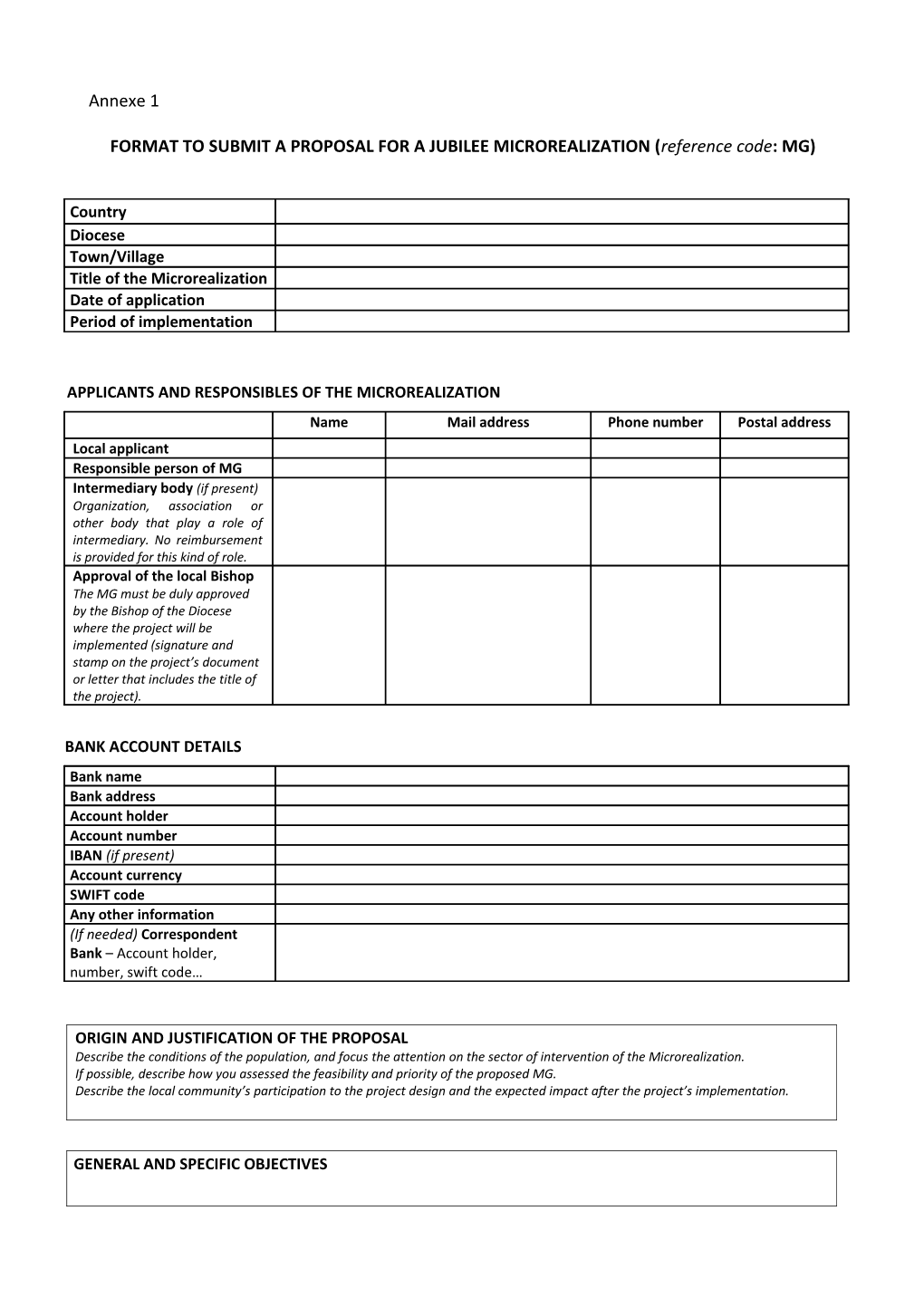 Applicants and Responsibles of the Microrealization