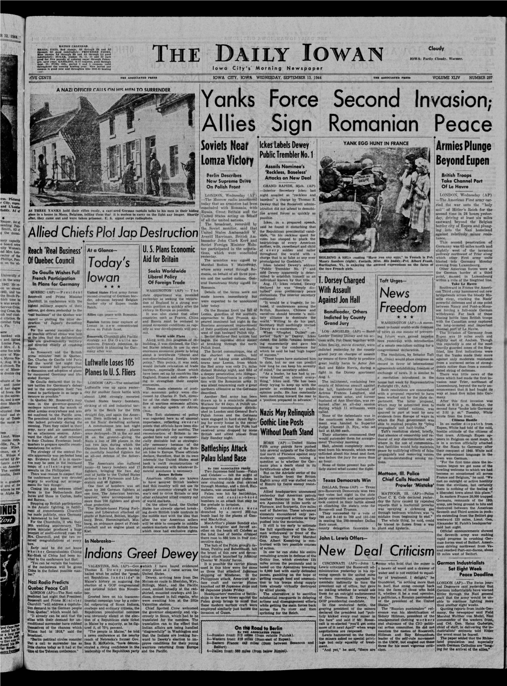 Daily Iowan (Iowa City, Iowa), 1944-09-13