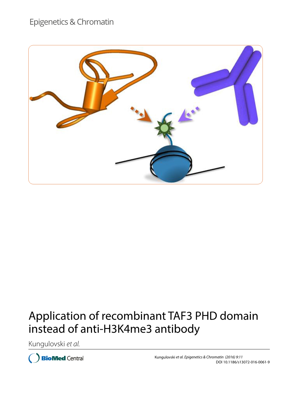 Application of Recombinant TAF3 PHD Domain Instead of Anti-H3k4me3