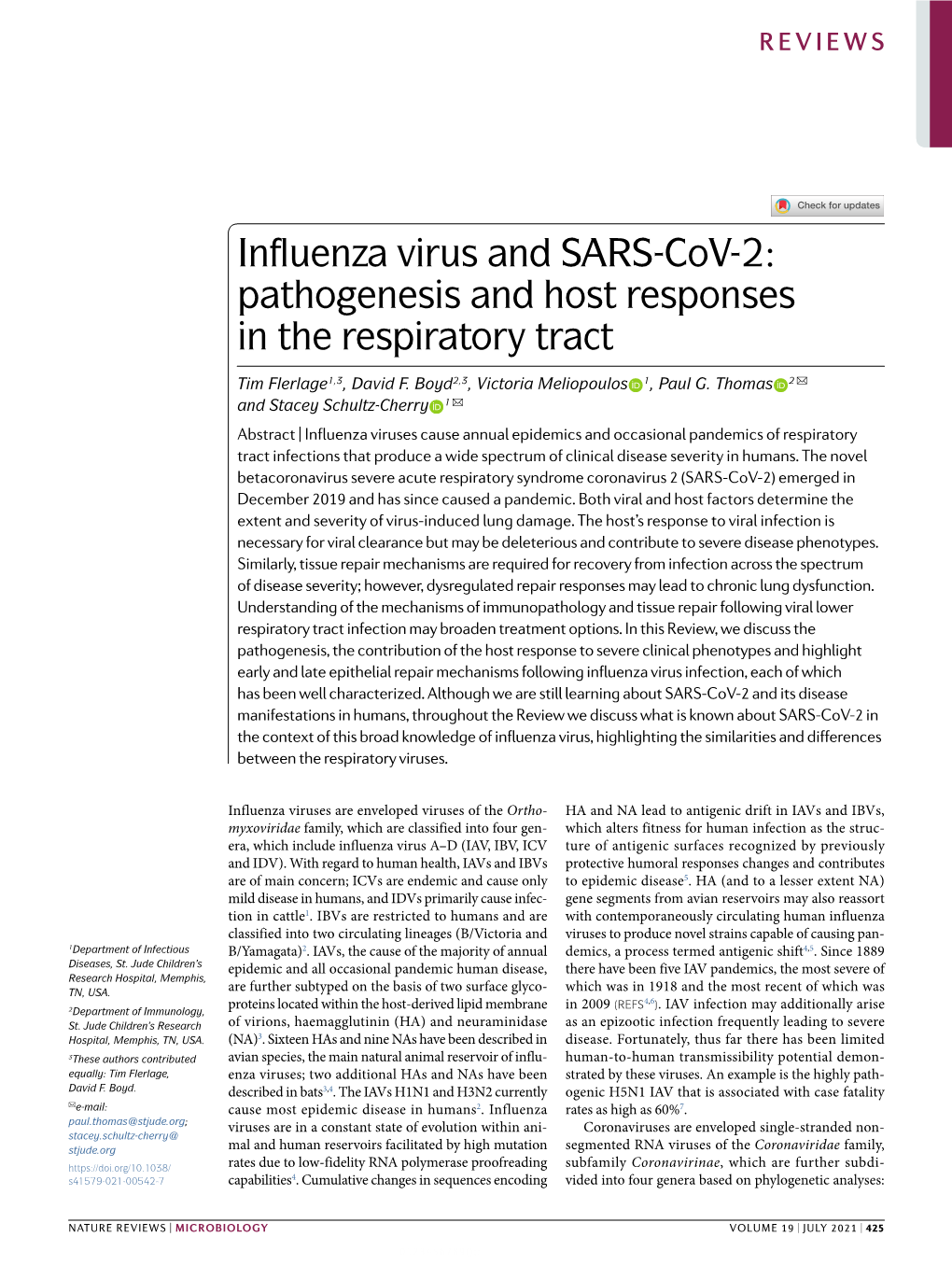 Influenza Virus and SARS-Cov-2: Pathogenesis and Host Responses in the Respiratory Tract