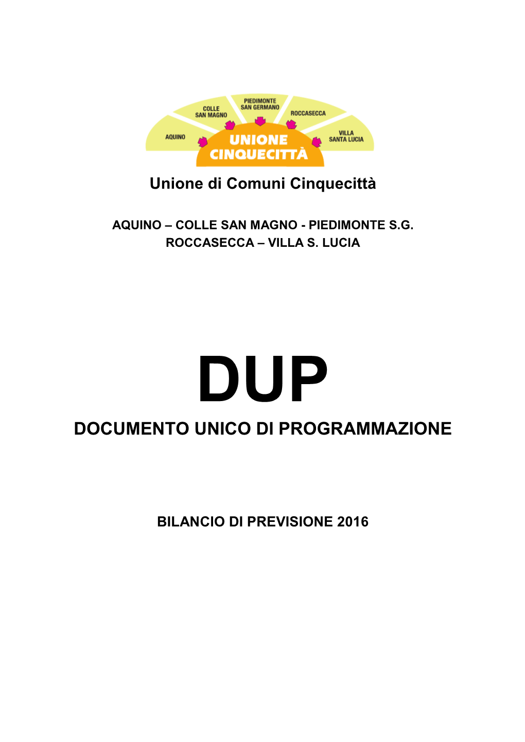 Dup Documento Unico Di Programmazione