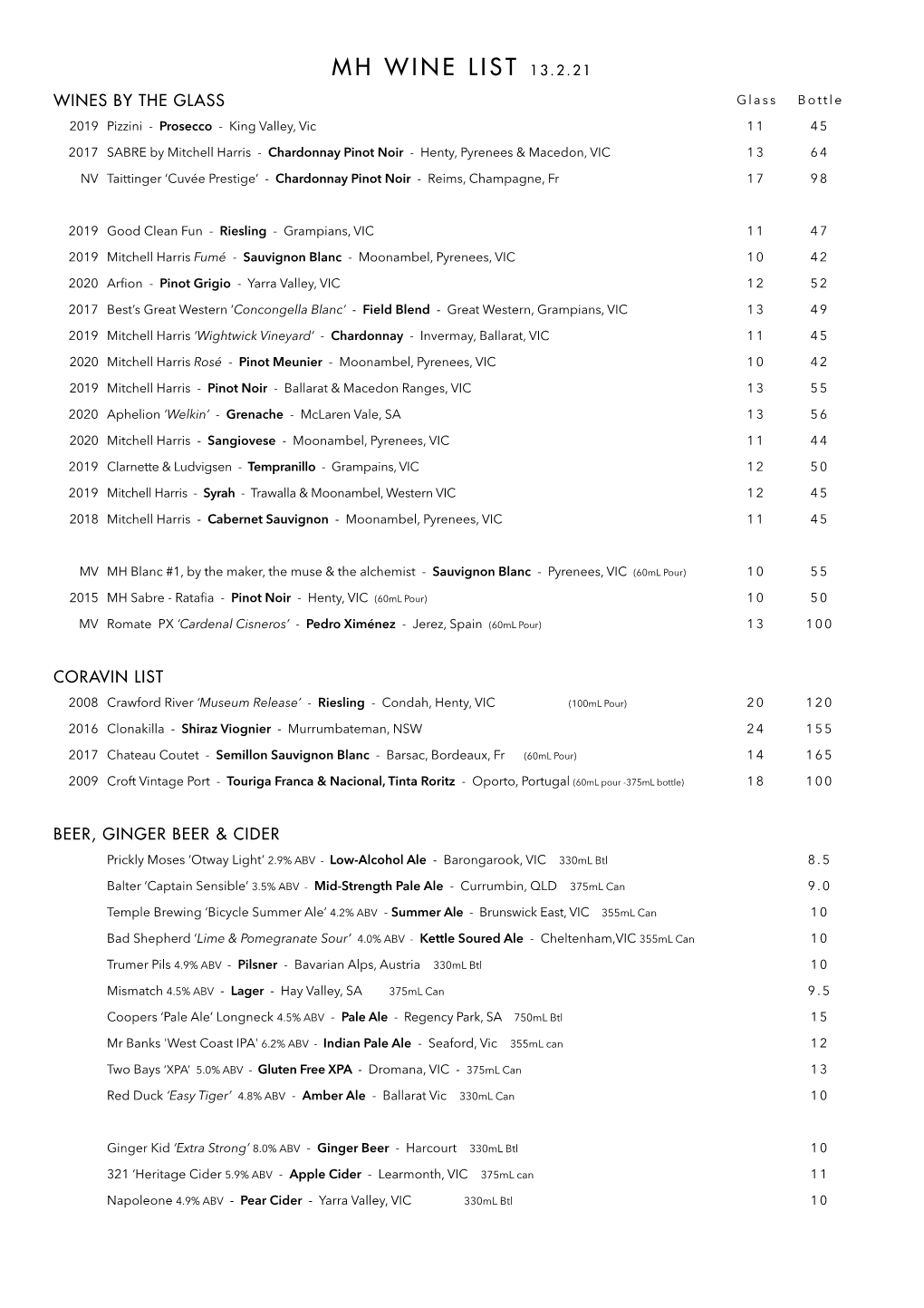 Wine List New 19.02.21-Full Wine List 13/2/21