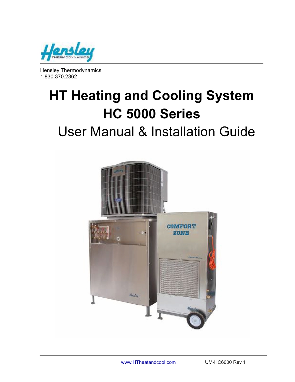 HT Heating and Cooling System HC 5000 Series User Manual & Installation Guide