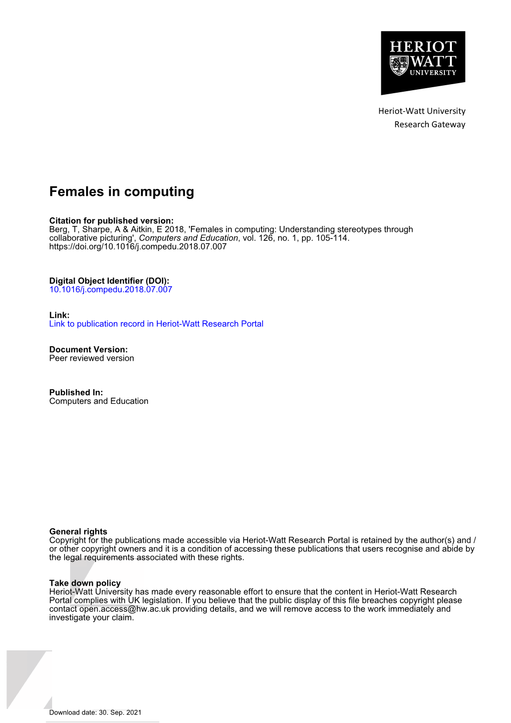 Females in Computing