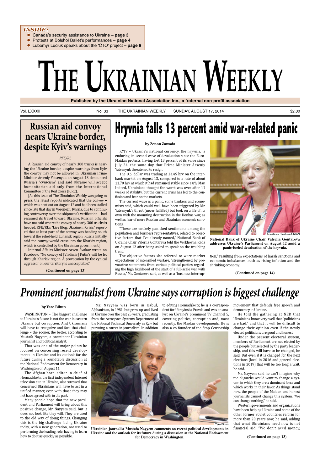 The Ukrainian Weekly 2014, No.33