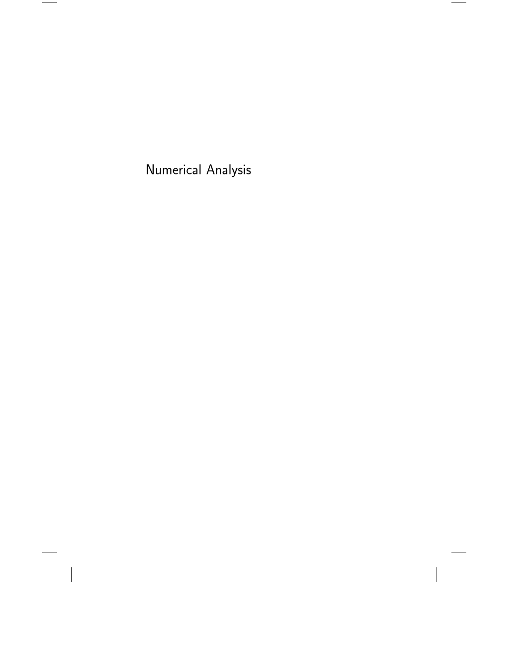 Numerical Analysis