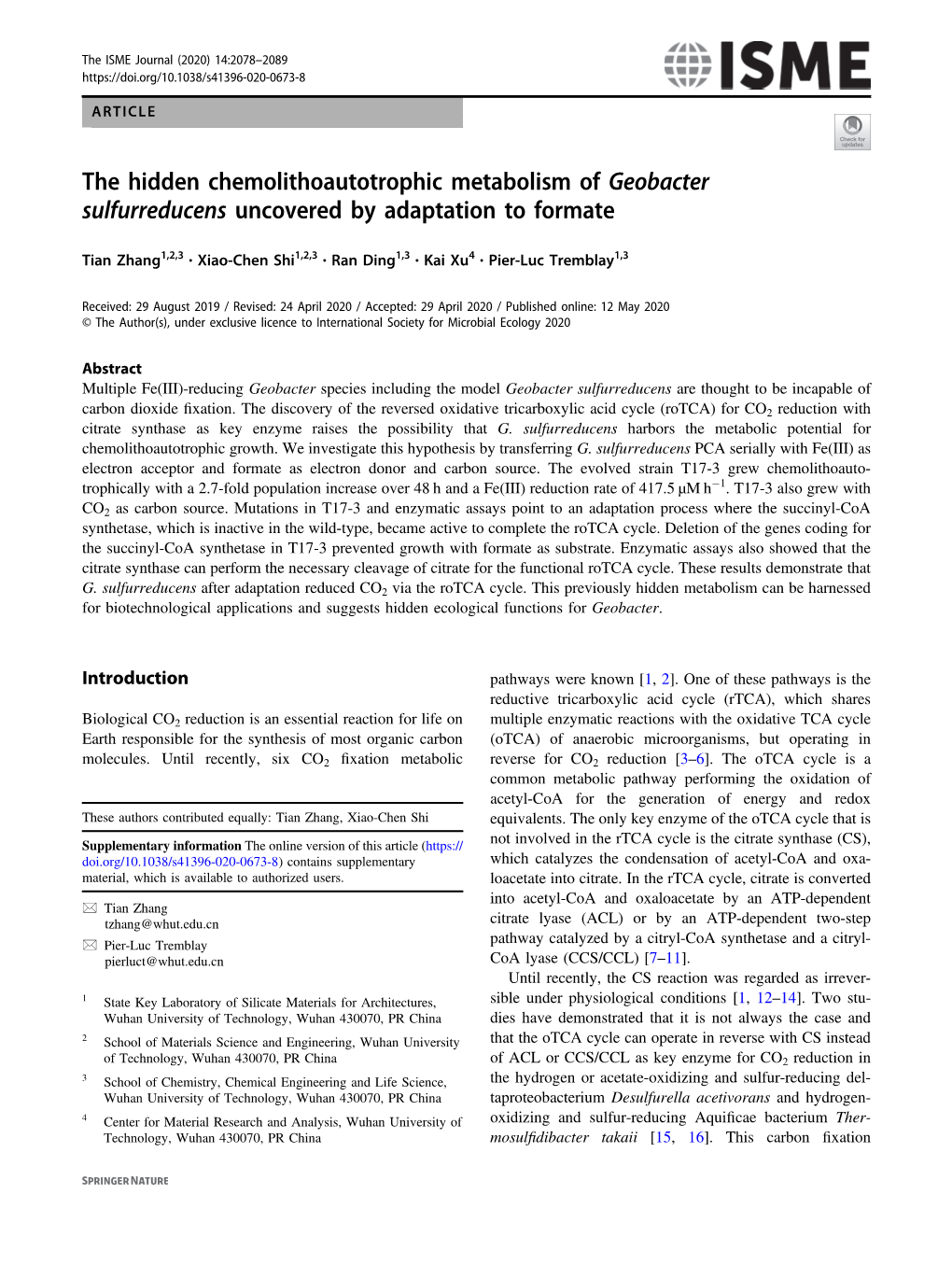 Geobacter Sulfurreducens Uncovered by Adaptation to Formate