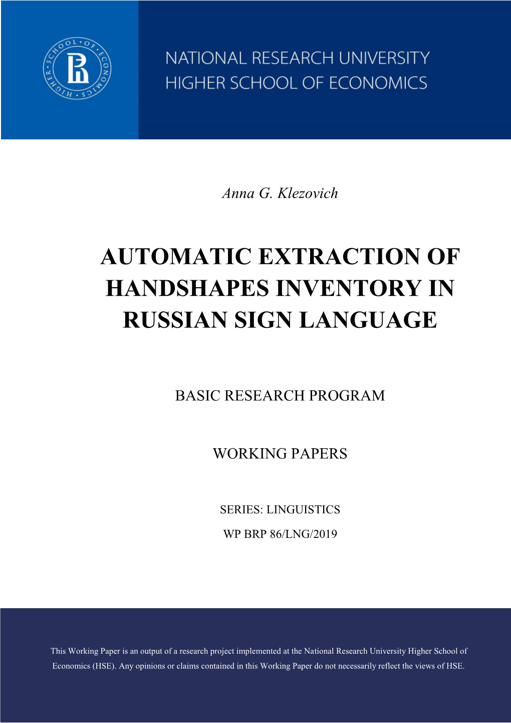 "Automatic Extraction of Handshapes Inventory in Russian Sign