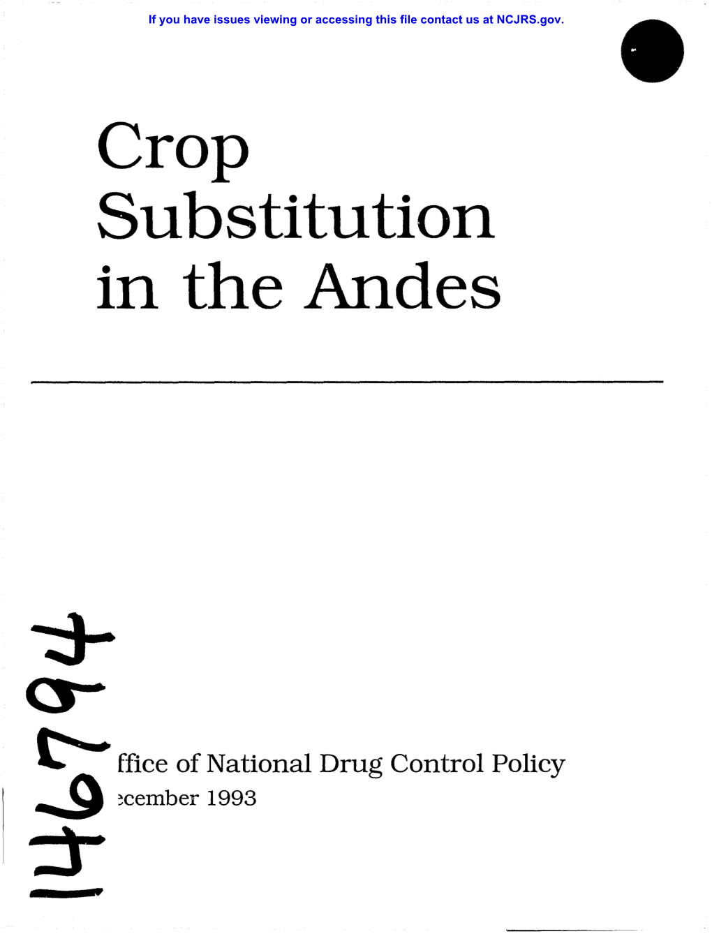 Crop Substitution in the Andes