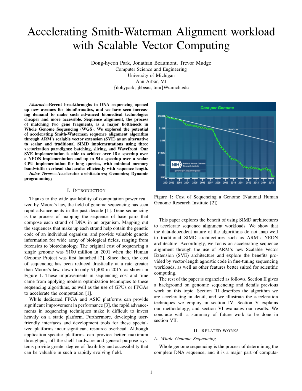 Accelerating Smith-Waterman Alignment Workload with Scalable Vector Computing