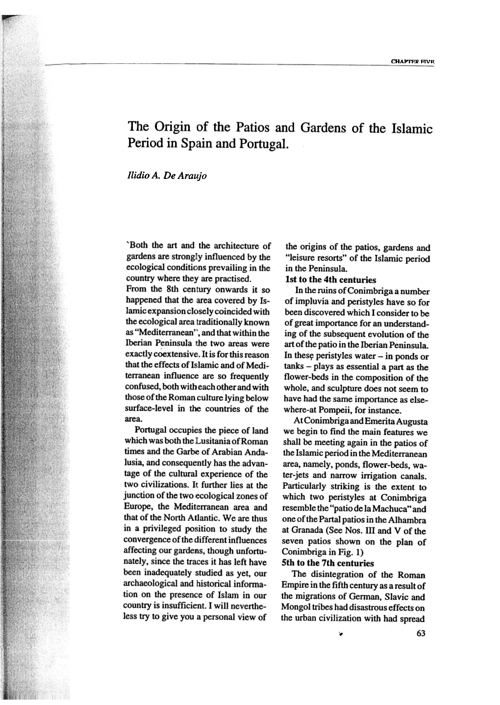 5. the Origin of the Patios and Gardens of the Islamic Period In