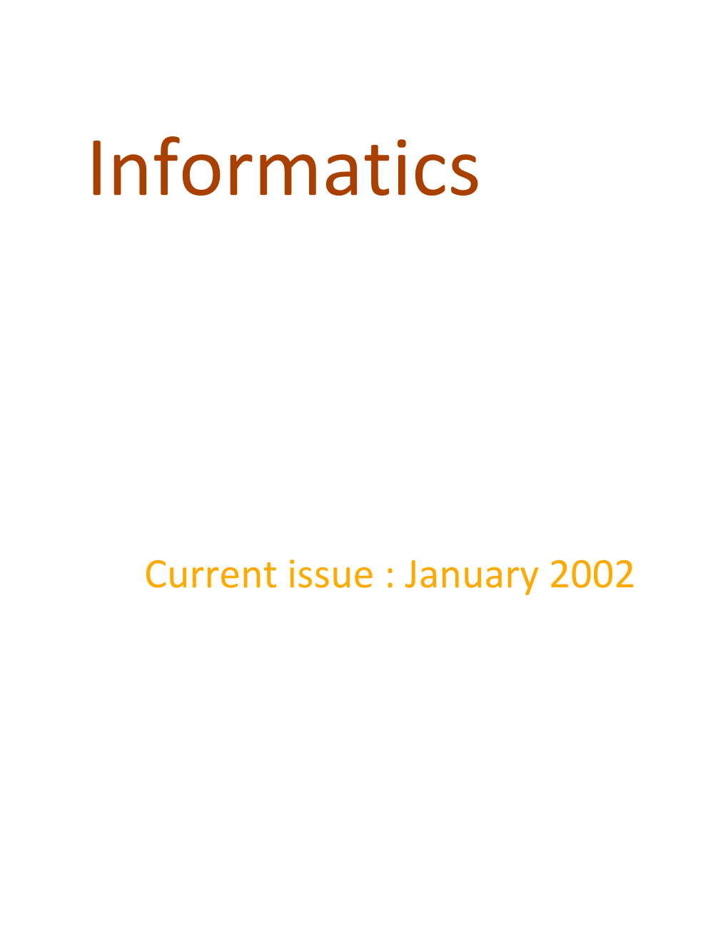 Current Issue : January 2002���������������������������������������