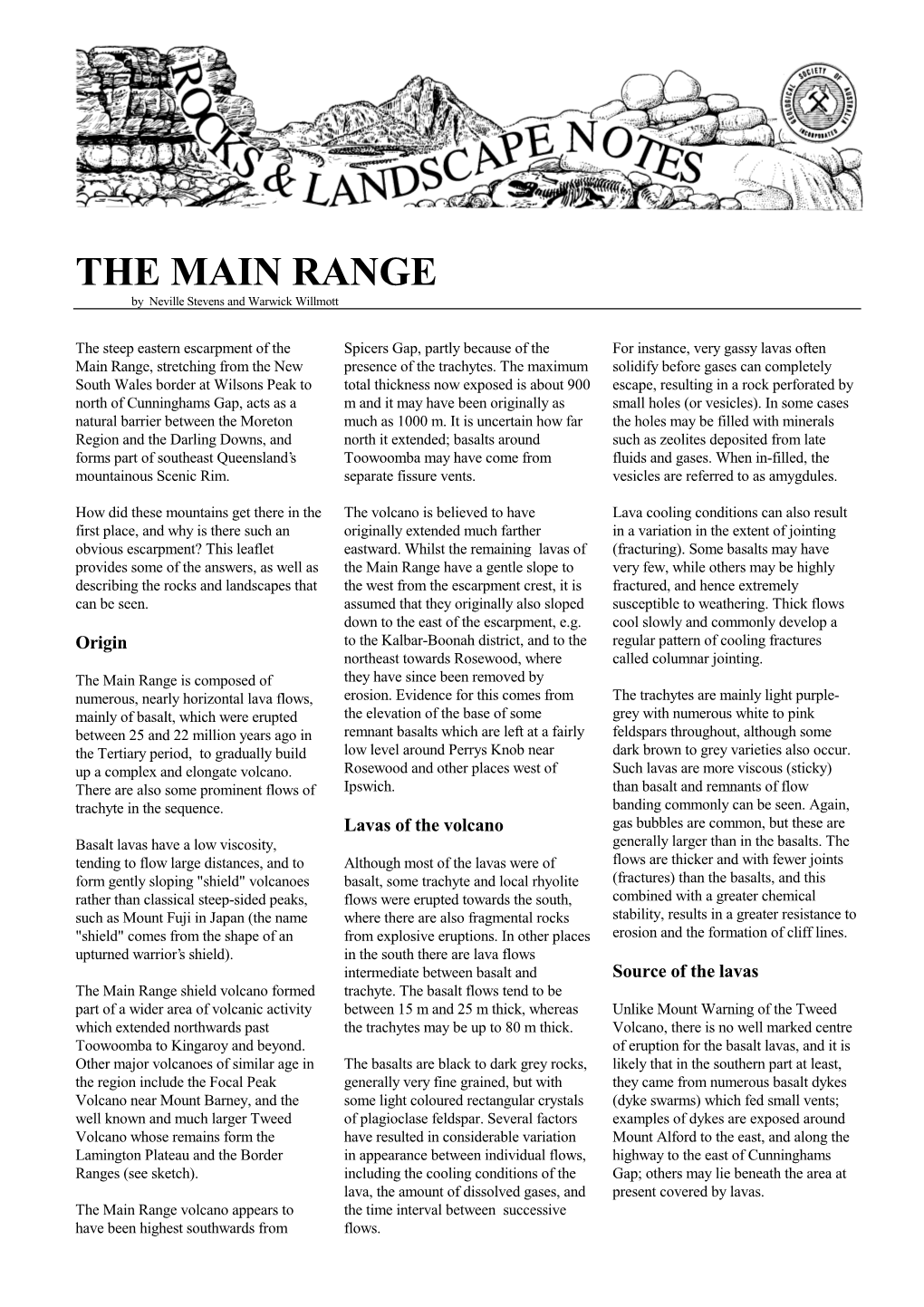 THE MAIN RANGE by Neville Stevens and Warwick Willmott