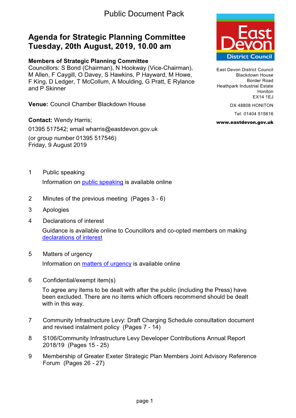 (Public Pack)Agenda Document for Strategic Planning Committee, 20