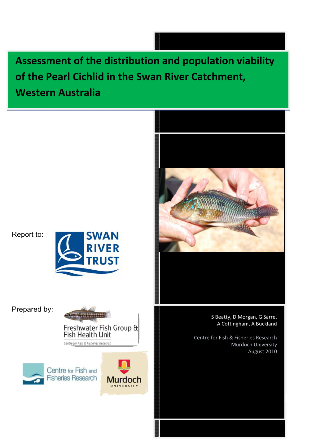 Assessment of the Distribution and Population Viability of the Pearl Cichlid in the Swan River Catchment