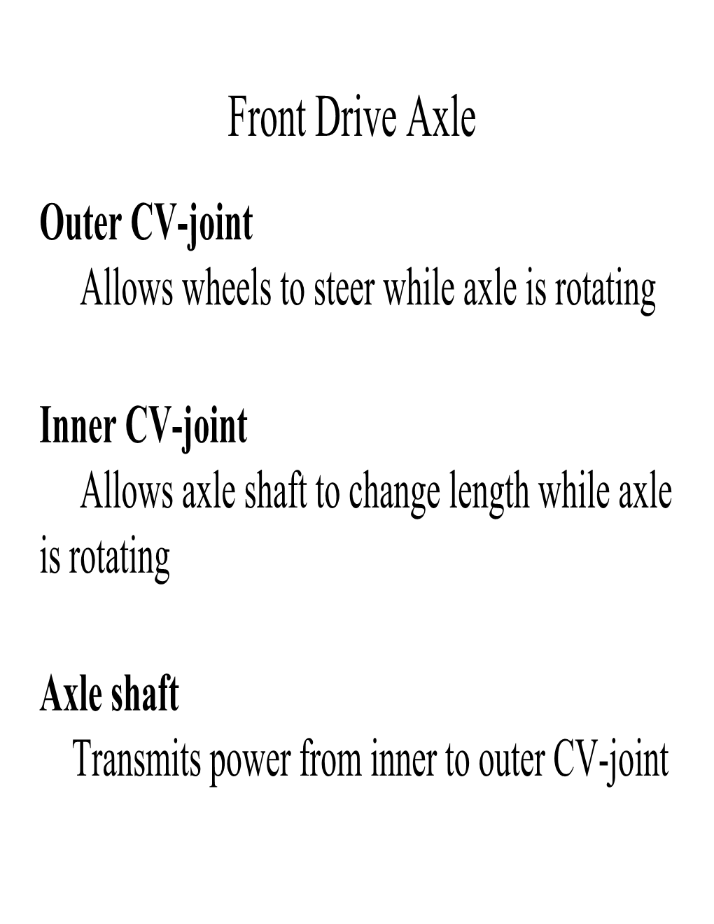 Front Drive Axles