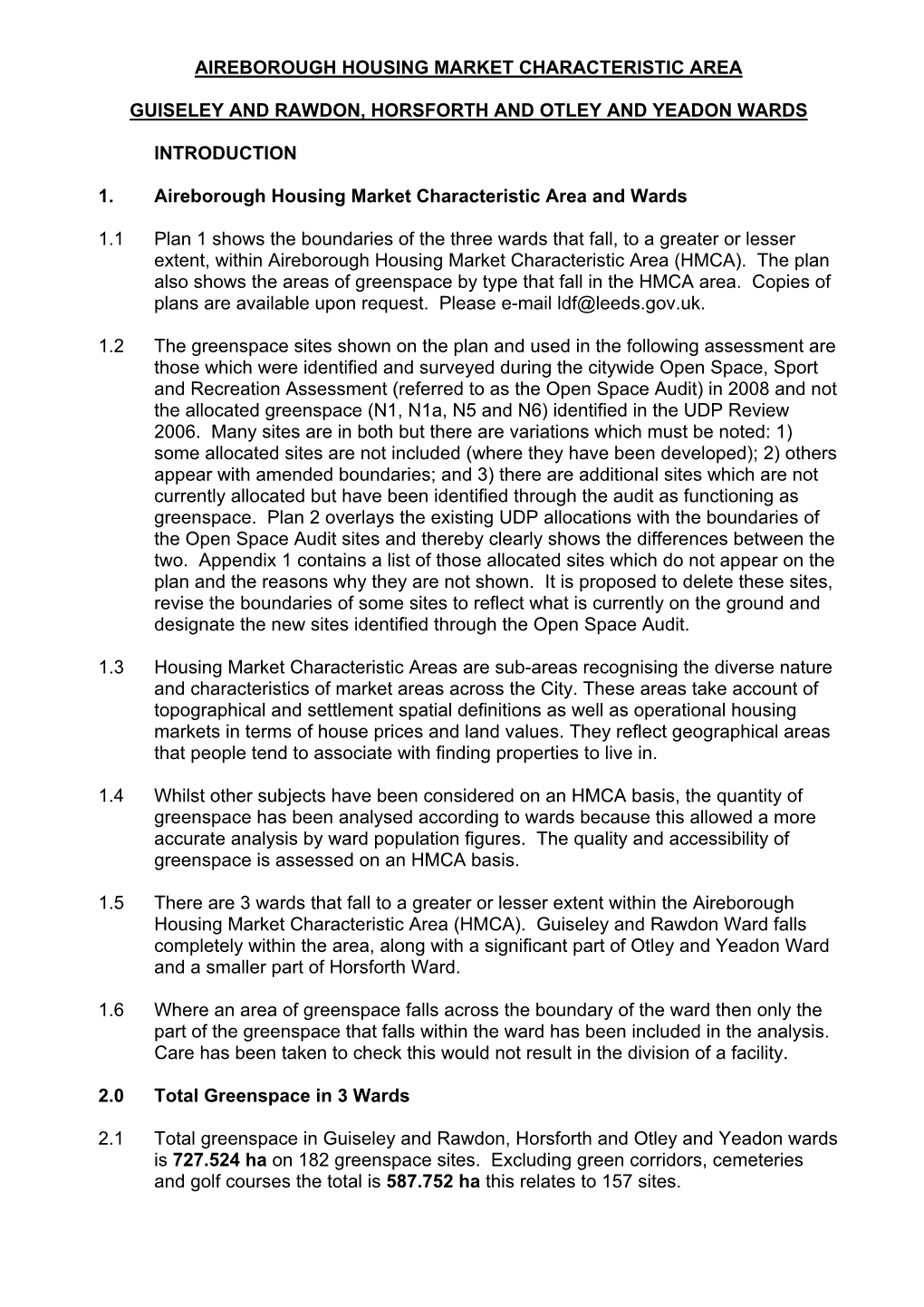 Aireborough Background Plan